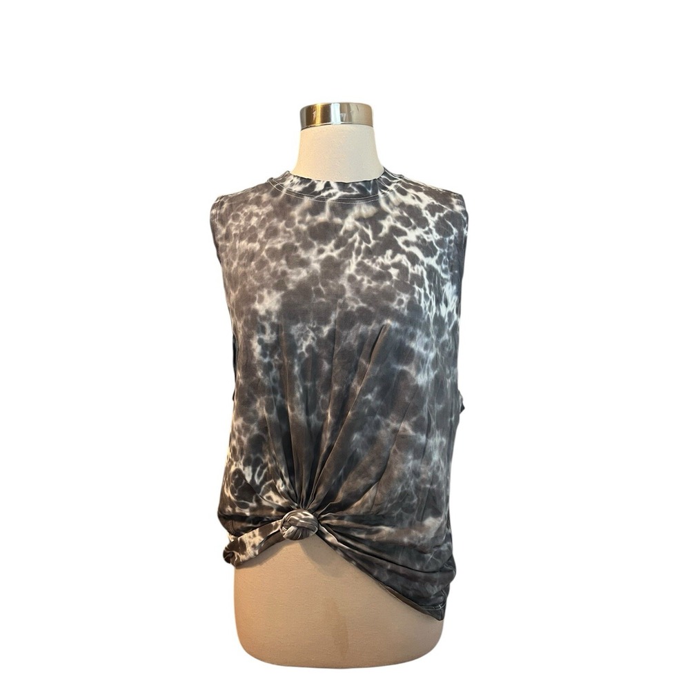 Lululemon All Yours Tank Top Size 6 Graphite Grey Casual Tie-Dye Marmoleado